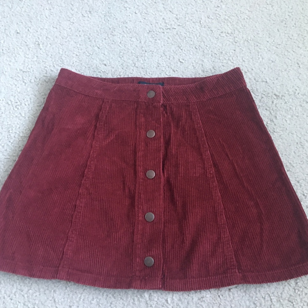 Forever21 Burgundy Corduroy Fabric Skirt